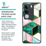 Seamless Green Marble Glass Case for Vivo V29 5G