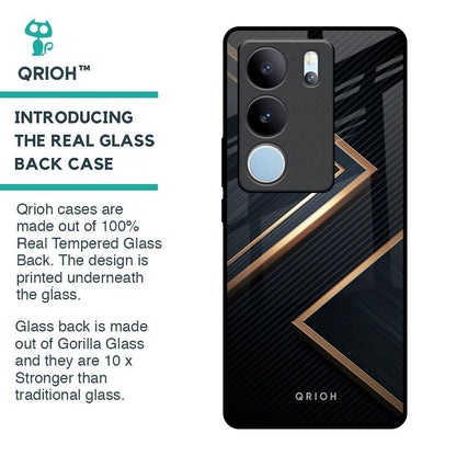 Sleek Golden & Navy Glass Case for Vivo V29 5G