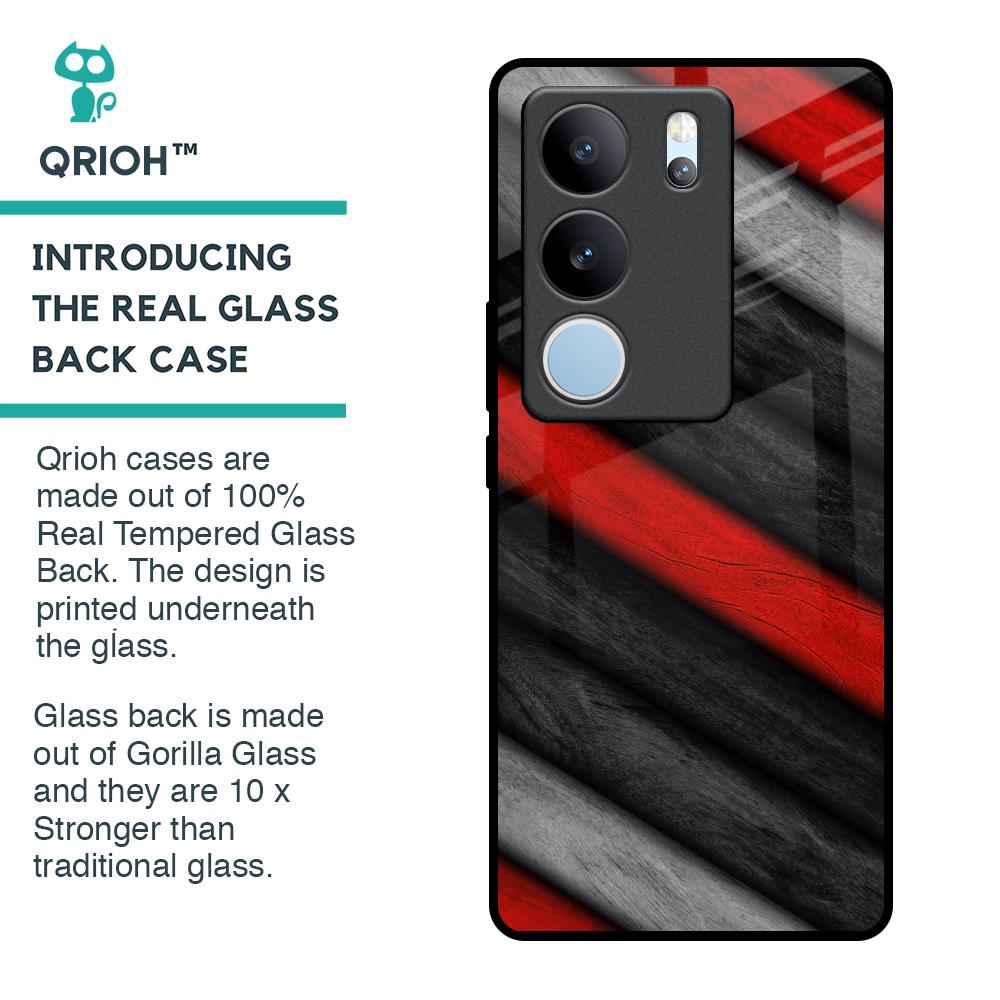 Soft Wooden Texture Glass Case for Vivo V29 5G