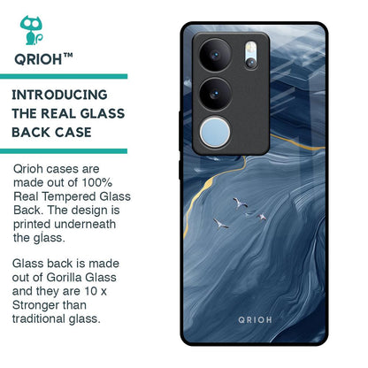 Deep Ocean Marble Glass Case for Vivo V29 5G