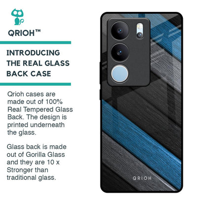 Multicolor Wooden Effect Glass Case for Vivo V29 5G
