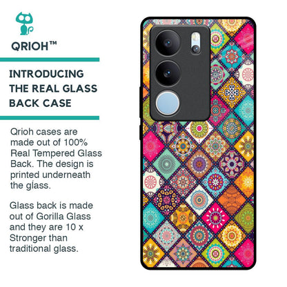 Multicolor Mandala Glass Case for Vivo V29 5G