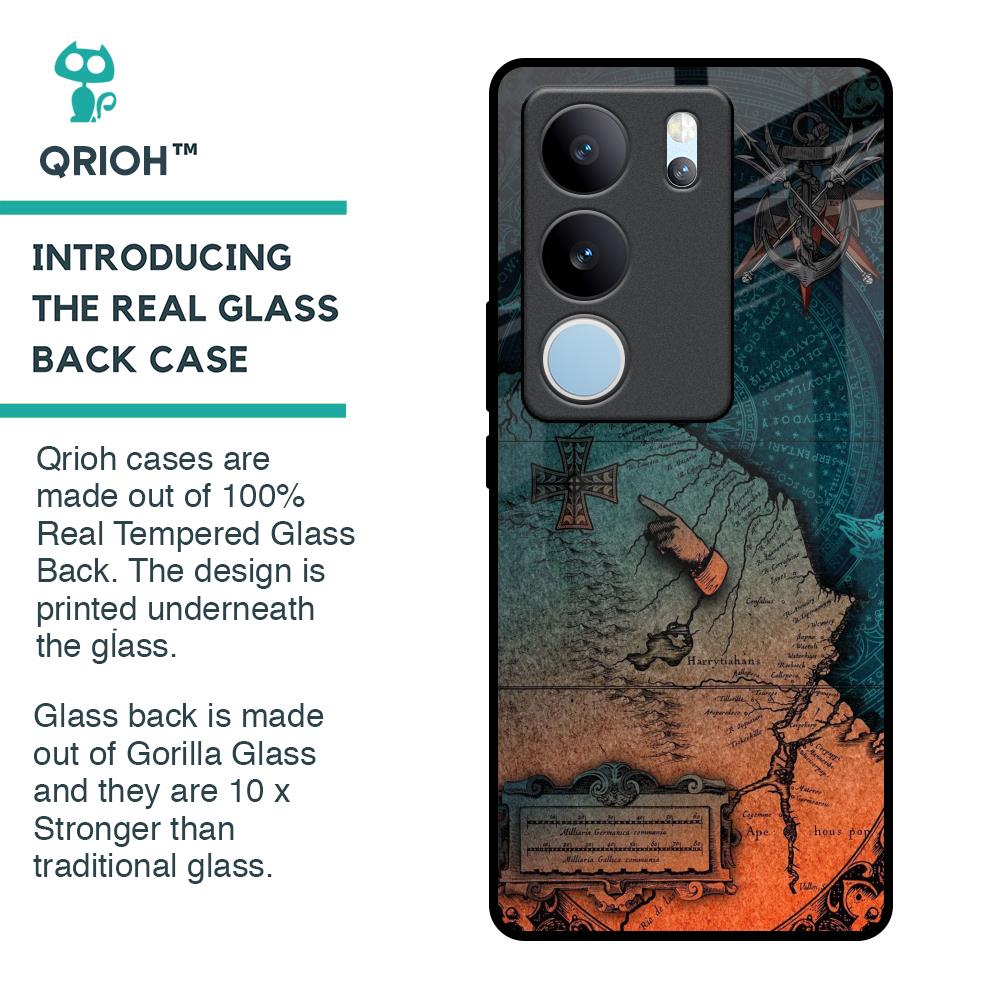 Geographical Map Glass Case for Vivo V29 5G