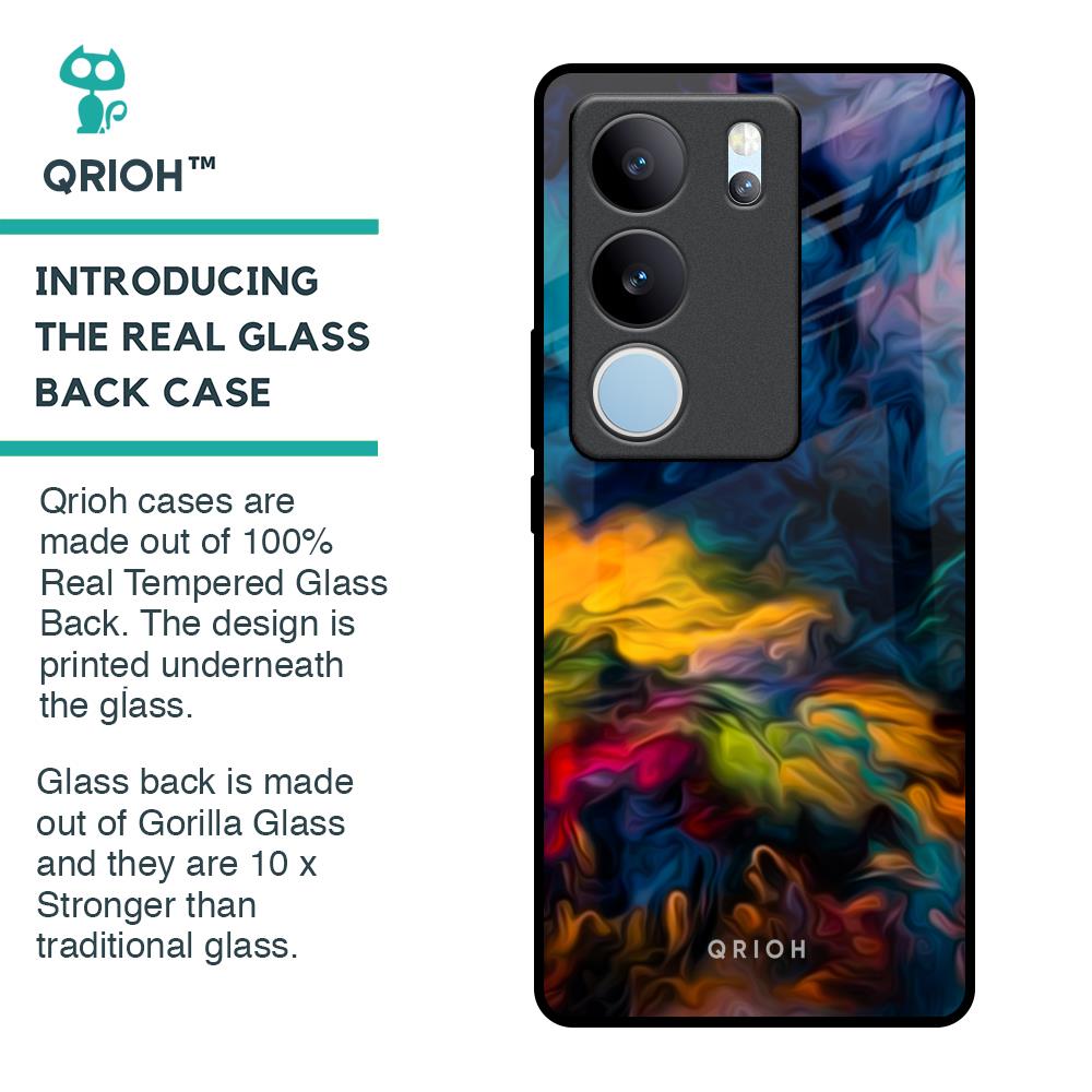 Multicolor Oil Painting Glass Case for Vivo V29 5G