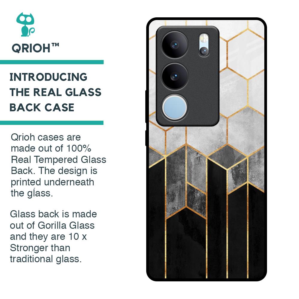 Tricolor Pattern Glass Case for Vivo V29 5G