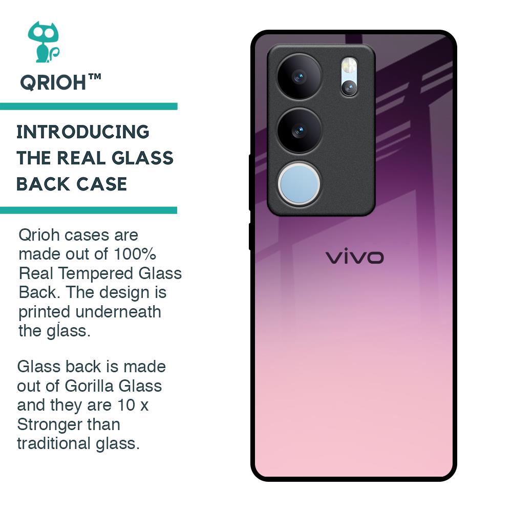 Purple Gradient Glass case for Vivo V29 5G