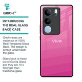 Pink Ribbon Caddy Glass Case for Vivo V29 5G