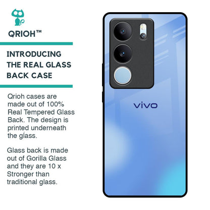 Vibrant Blue Texture Glass Case for Vivo V29 5G