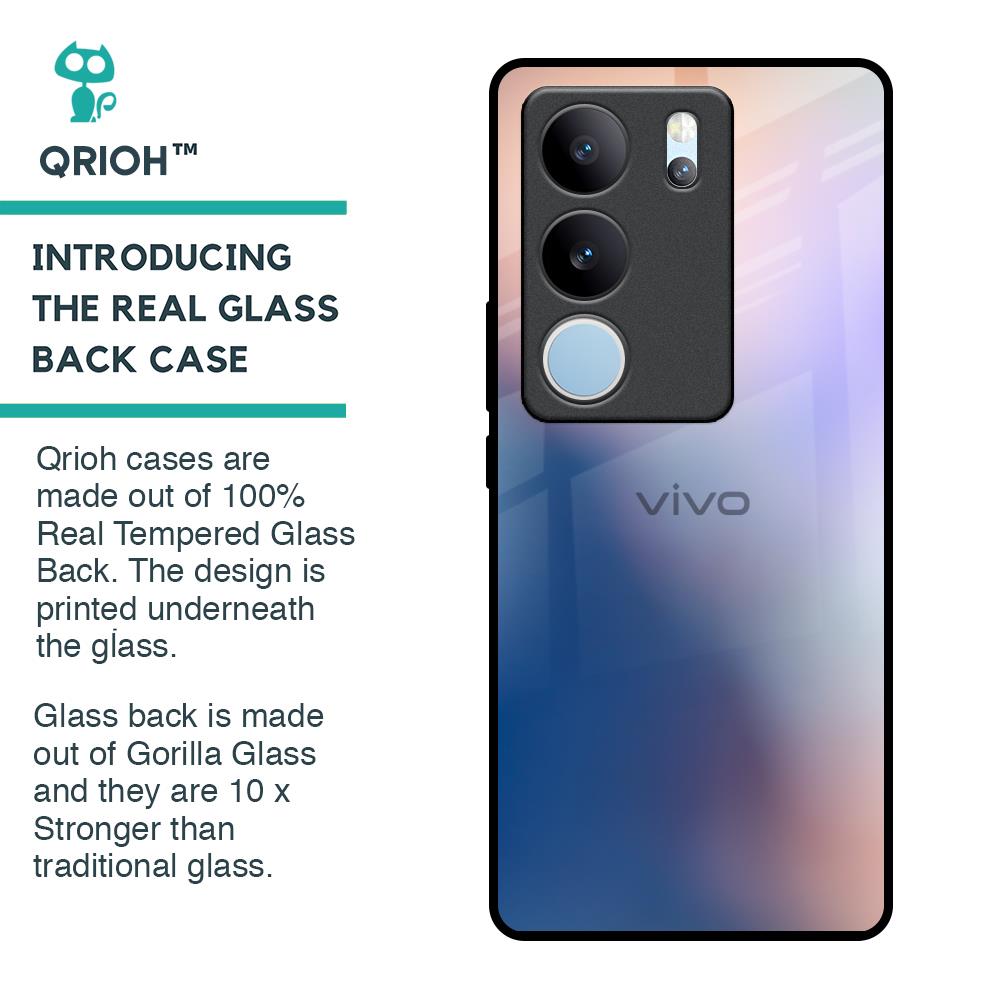 Blue Mauve Gradient Glass Case for Vivo V29 5G