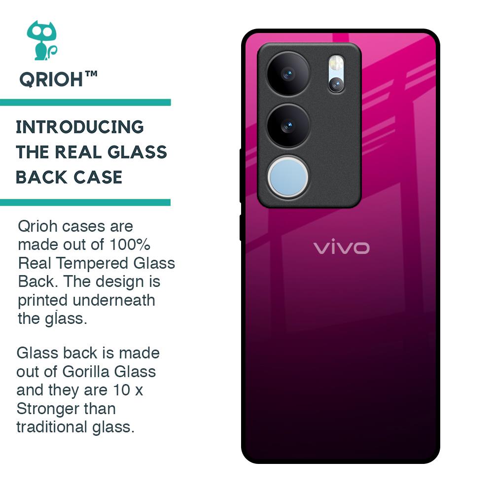 Purple Ombre Pattern Glass Case for Vivo V29 5G