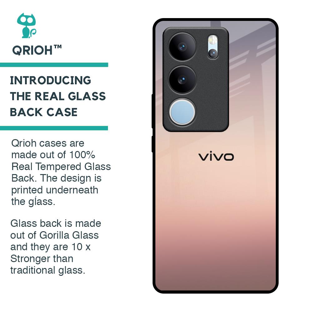 Golden Mauve Glass Case for Vivo V29 5G