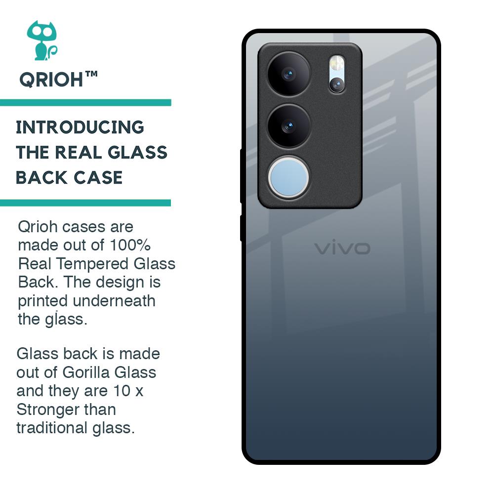 Smokey Grey Color Glass Case For Vivo V29 5G