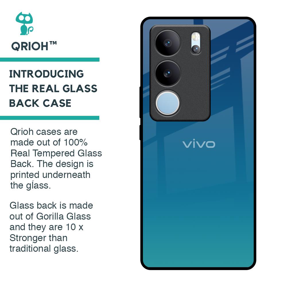 Celestial Blue Glass Case For Vivo V29 5G