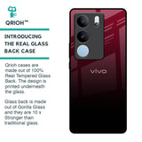 Wine Red Glass Case For Vivo V29 5G