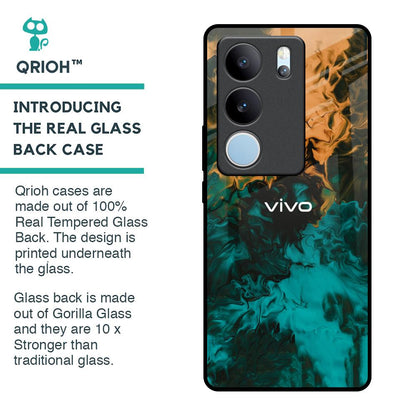 Watercolor Wave Glass Case for Vivo V29 5G