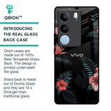 Tropical Art Flower Glass Case for Vivo V29 5G