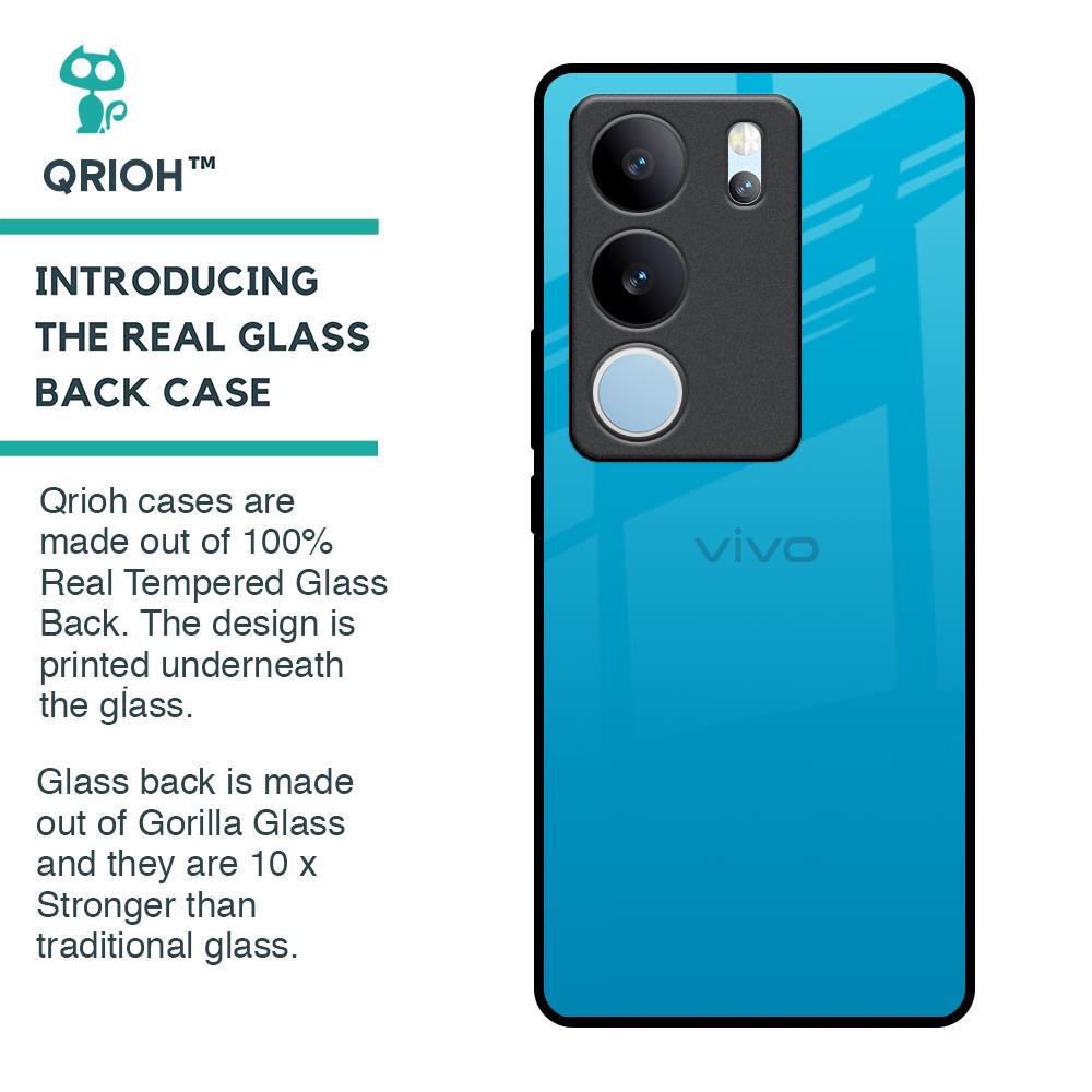 Blue Aqua Glass Case for Vivo V29 5G