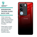 Maroon Faded Glass Case for Vivo V29 5G