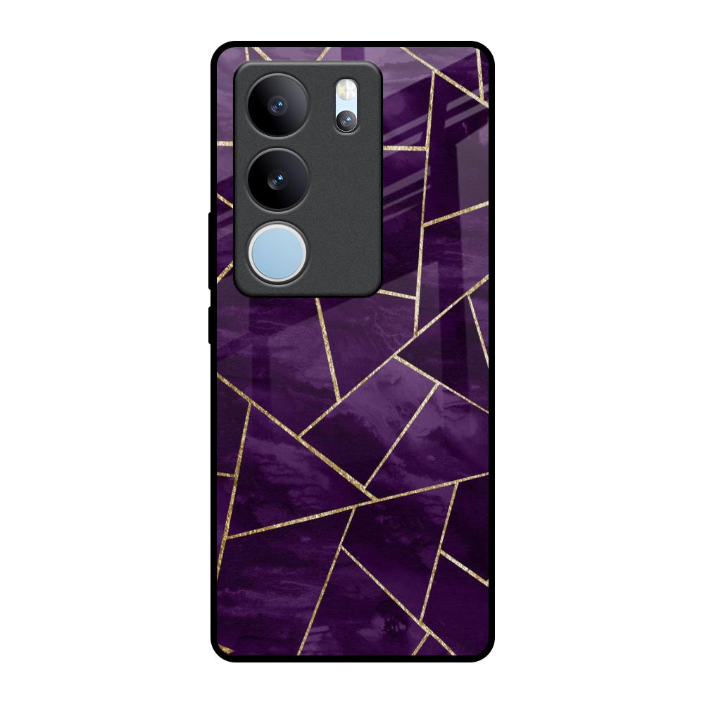 Geometric Purple Vivo V29 Pro 5G Glass Back Cover Online