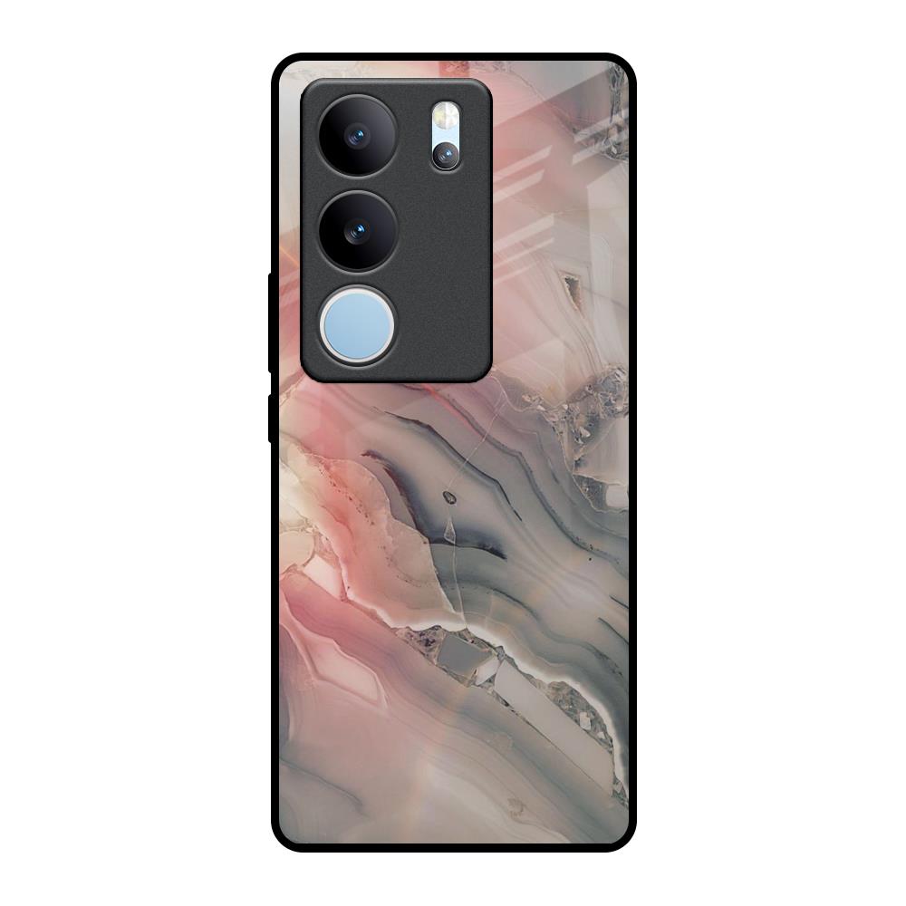 Pink And Grey Marble Vivo V29 Pro 5G Glass Back Cover Online