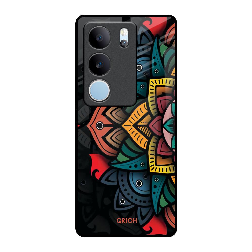 Retro Gorgeous Flower Vivo V29 Pro 5G Glass Back Cover Online