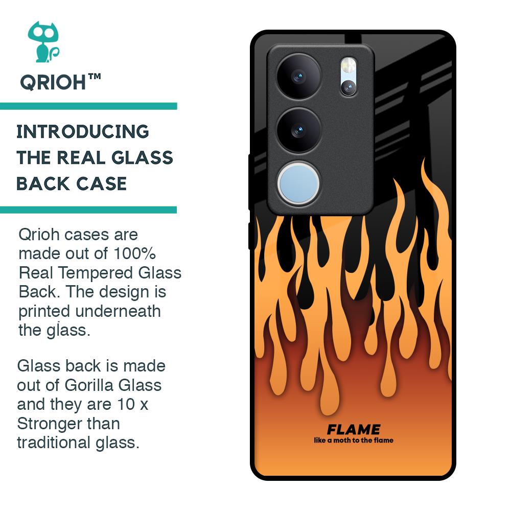Fire Flame Glass Case for Vivo V29 Pro 5G