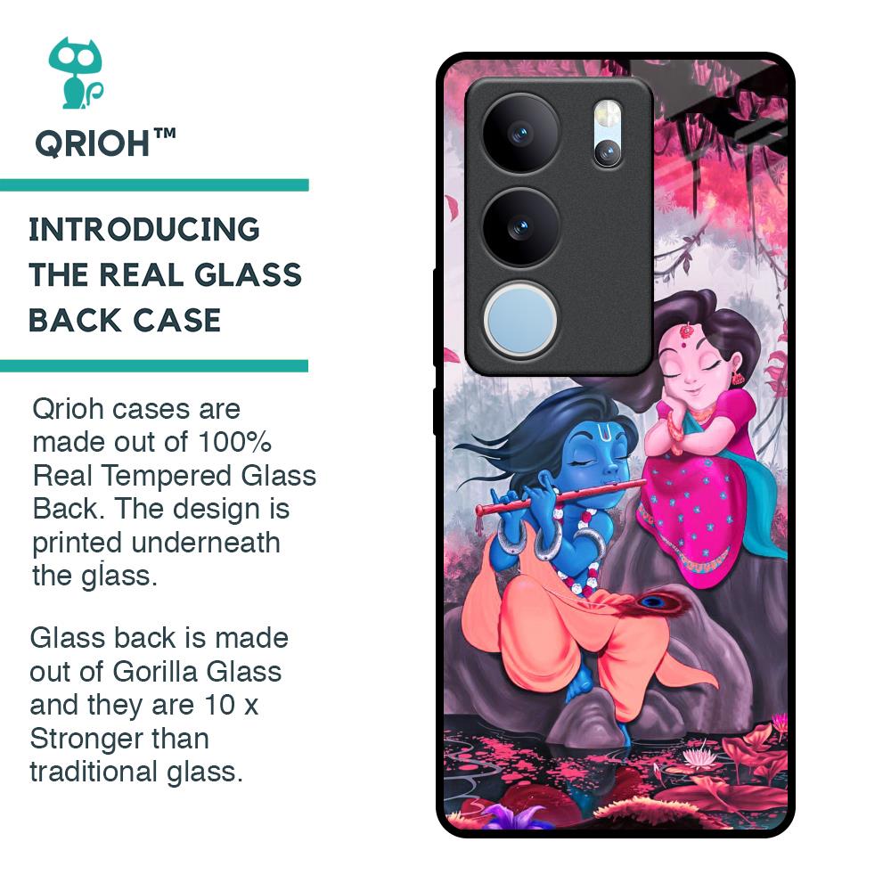 Radha Krishna Art Glass Case for Vivo V29 Pro 5G