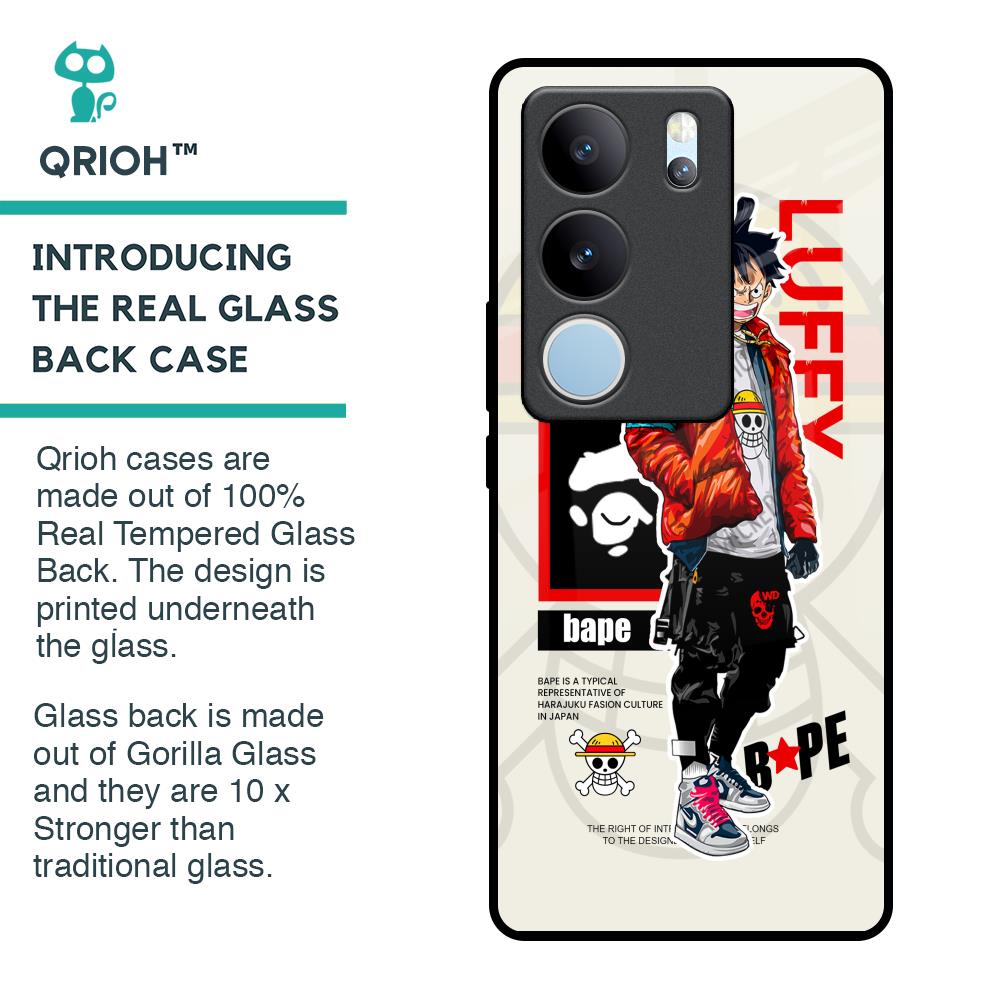 Bape Luffy Glass Case for Vivo V29 Pro 5G
