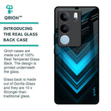 Vertical Blue Arrow Glass Case For Vivo V29 Pro 5G