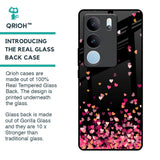 Heart Rain Fall Glass Case For Vivo V29 Pro 5G