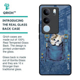 Kitty In Pocket Glass Case For Vivo V29 Pro 5G