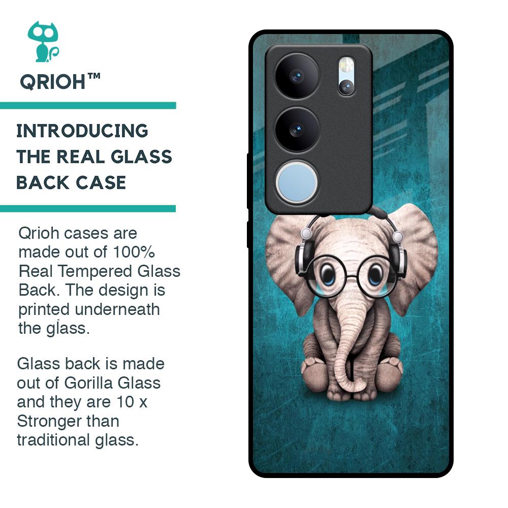Adorable Baby Elephant Glass Case For Vivo V29 Pro 5G