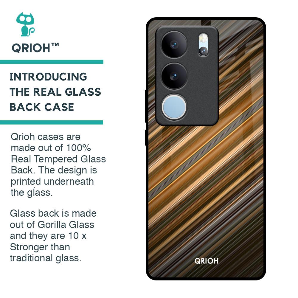 Diagonal Slash Pattern Glass Case for Vivo V29 Pro 5G