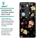 Black Spring Floral Glass Case for Vivo V29 Pro 5G