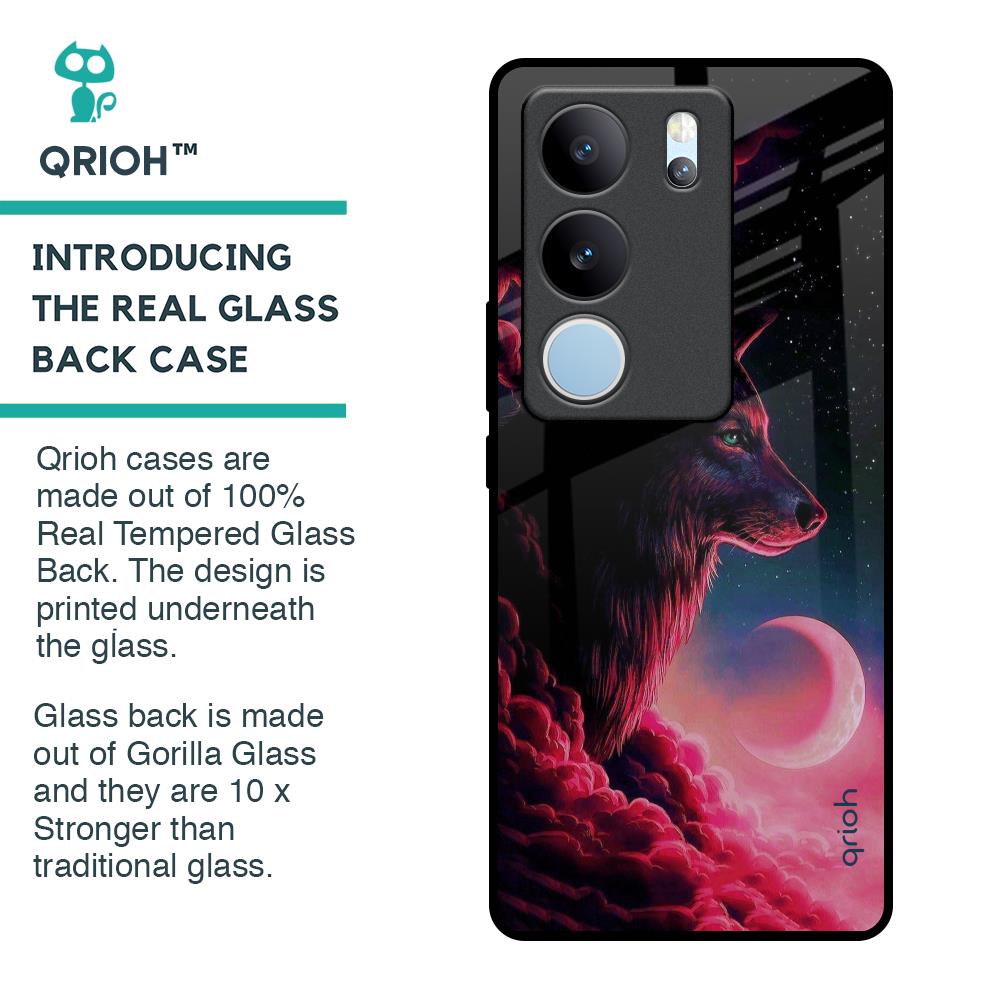 Moon Wolf Glass Case for Vivo V29 Pro 5G
