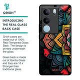 Retro Gorgeous Flower Glass Case for Vivo V29 Pro 5G