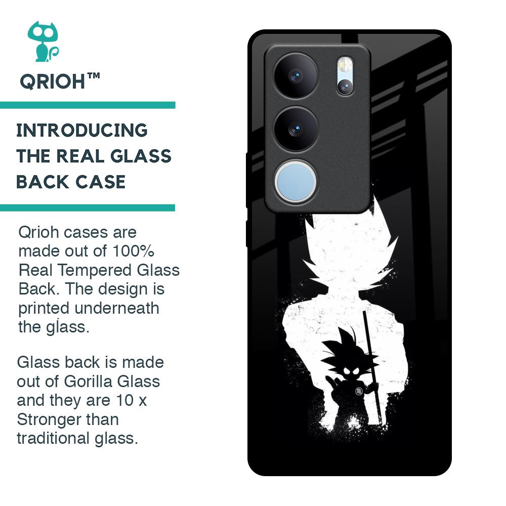 Monochrome Goku Glass Case for Vivo V29 Pro 5G
