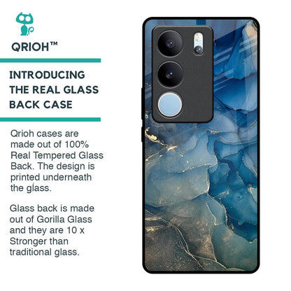 Blue Cool Marble Glass Case for Vivo V29 Pro 5G