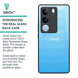 Wavy Blue Pattern Glass Case for Vivo V29 Pro 5G