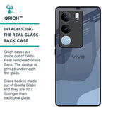 Navy Blue Ombre Glass Case for Vivo V29 Pro 5G