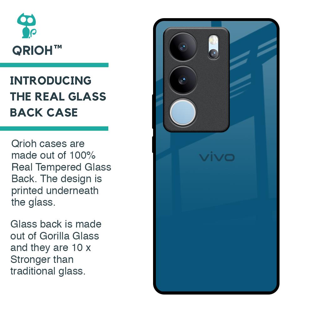 Cobalt Blue Glass Case for Vivo V29 Pro 5G