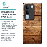 Wooden Planks Glass Case for Vivo V29 Pro 5G