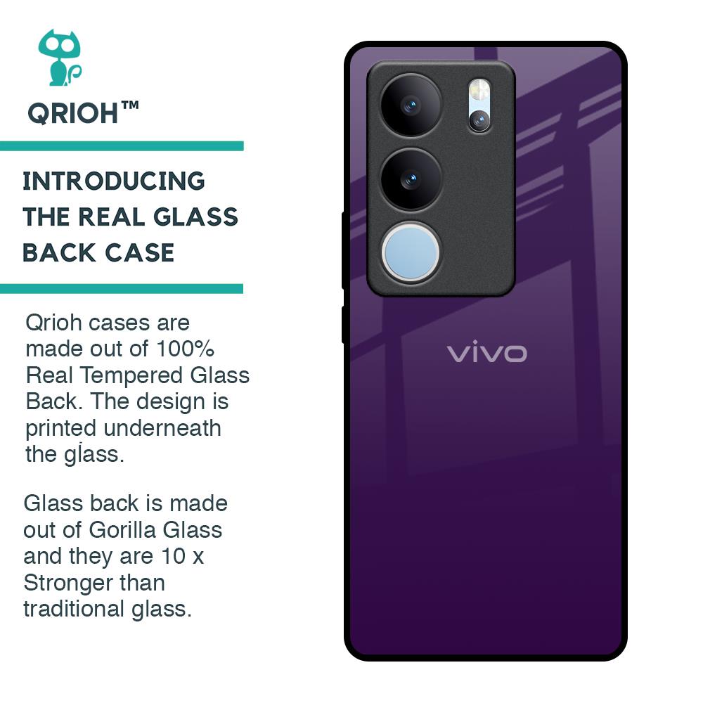 Dark Purple Glass Case for Vivo V29 Pro 5G