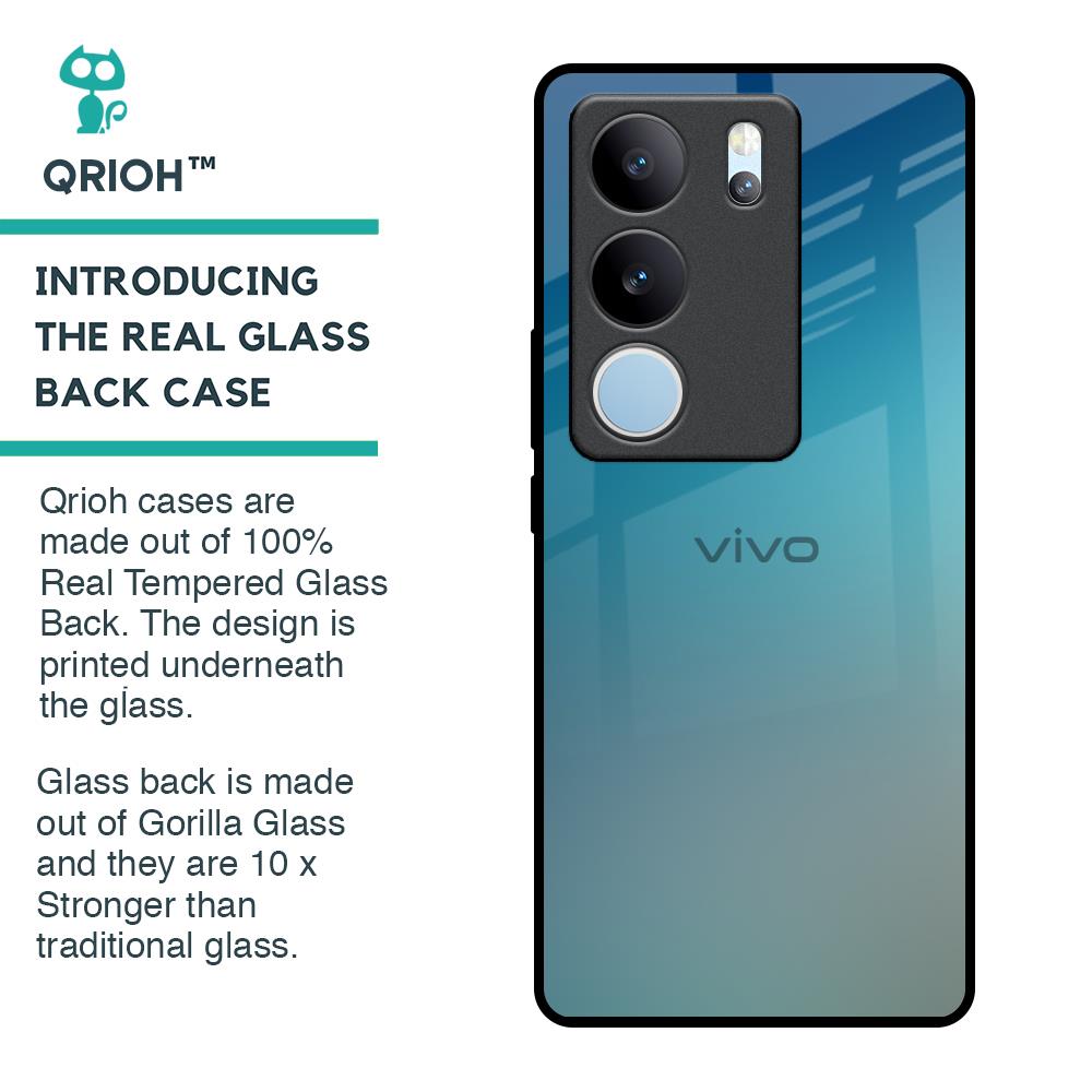 Sea Theme Gradient Glass Case for Vivo V29 Pro 5G