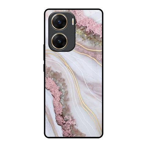 Pink & Gold Gllitter Marble Vivo V29e 5G Glass Back Cover Online