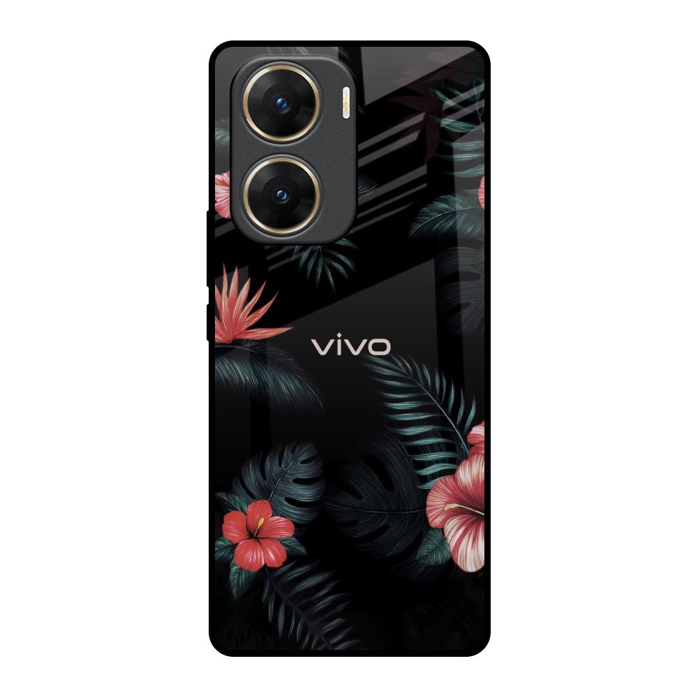 Tropical Art Flower Vivo V29e 5G Glass Back Cover Online