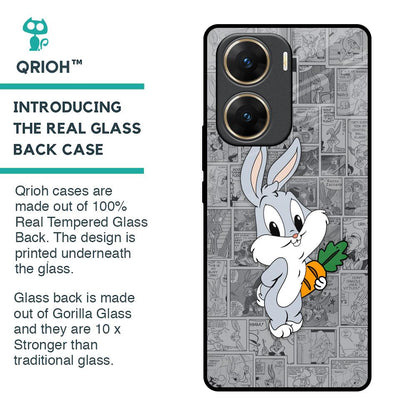 Cute Baby Bunny Glass Case for Vivo V29e 5G