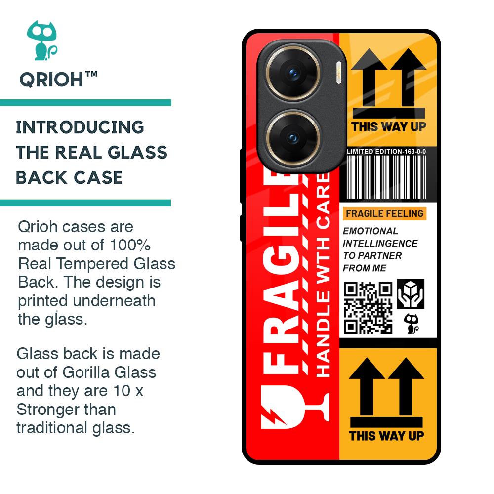 Handle With Care Glass Case for Vivo V29e 5G
