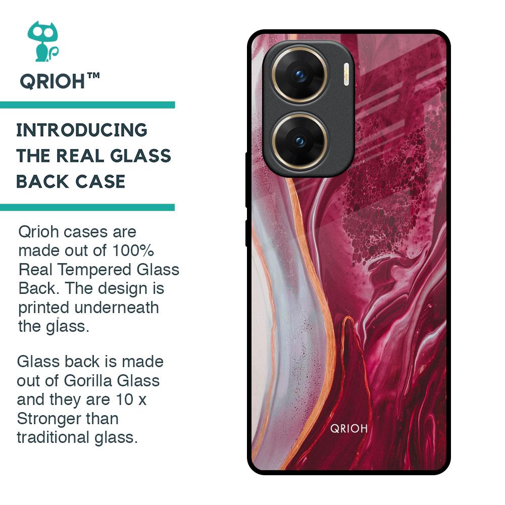 Crimson Ruby Glass Case for Vivo V29e 5G