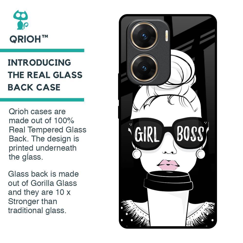 Girl Boss Glass Case For Vivo V29e 5G
